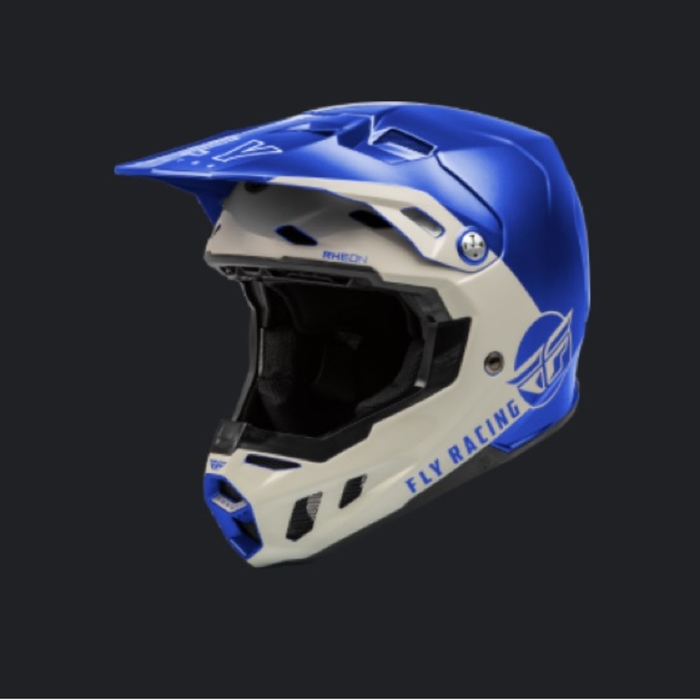 EUC Fly Racing Youth Large Formula CC Centrum Helmet Metallic Blue/Grey